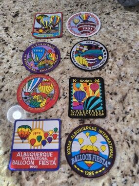 Albuquerque Balloon Fiesta Colorful Hot Air Balloon Patch Set - Multi
